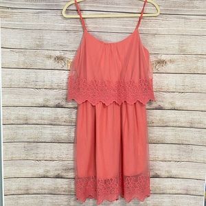 ⛱ TRIXXI Pink lace Strap Summer Dress
